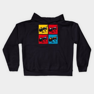 Pop Black Wood Ants Art - Cool Insect Kids Hoodie